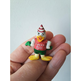 Eend Lucky Duck, kunsthars 4x2x5cm