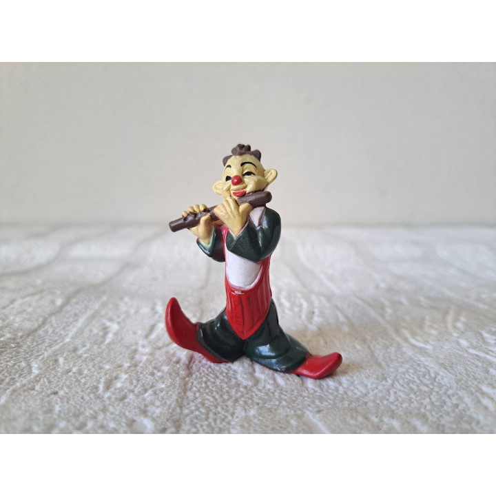 Clown met dwarsfluit, kunststof 5x2x6cm - clown