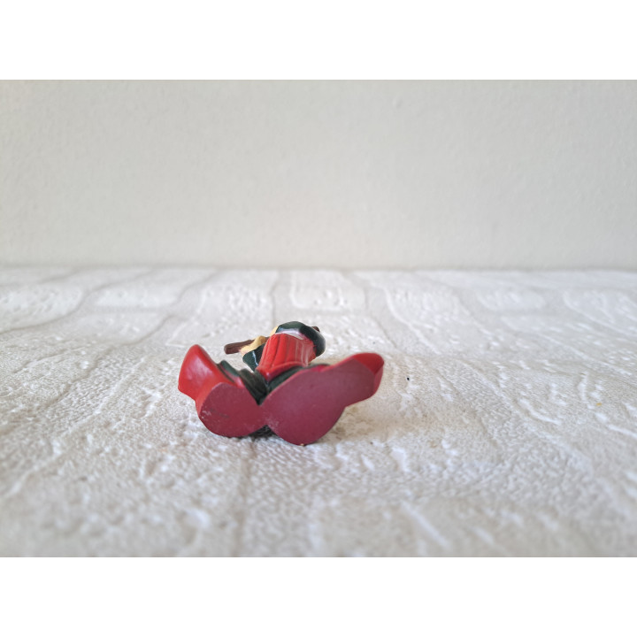 Clown met dwarsfluit, kunststof 5x2x6cm - clown