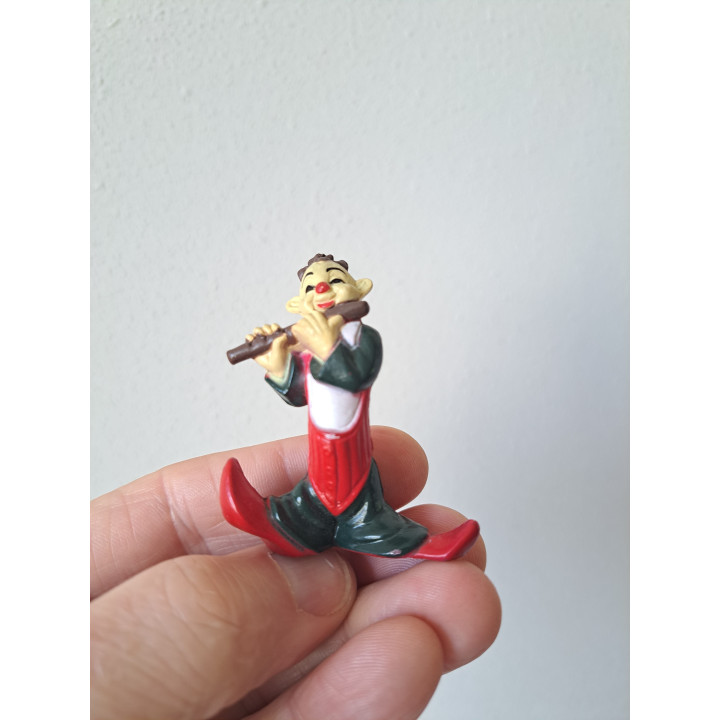 Clown met dwarsfluit, kunststof 5x2x6cm