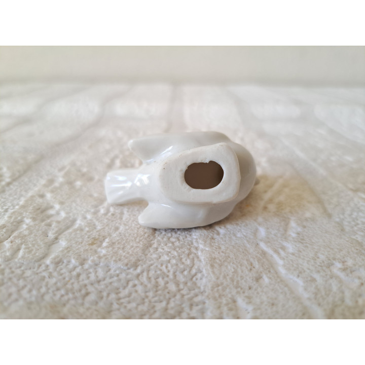 Wit porseleinen vogelbeeldje, 4.5x2.5x3.5cm - Verzamelobjecten