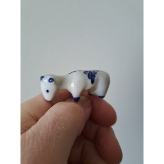 Delfts blauw koe, porseleinen 5.5x2x2cm
