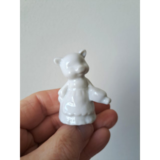 Varken met theepot, porseleinen 4x2.5x6cm