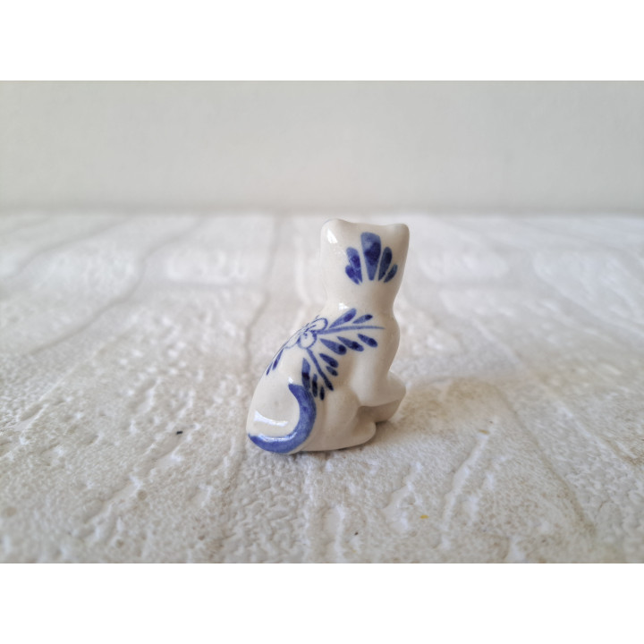 Delfts blauw poes, porseleinen 3x2x3.5cm - Verzamelobjecten