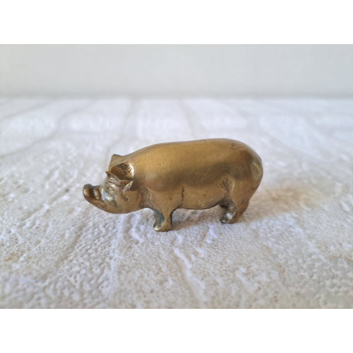 Varken van messing, 5.5x2x2.5cm - dierfiguren