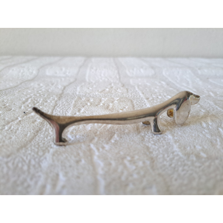 Teckel messensteun hond, 8.5x1.5x2cm - dierfiguren