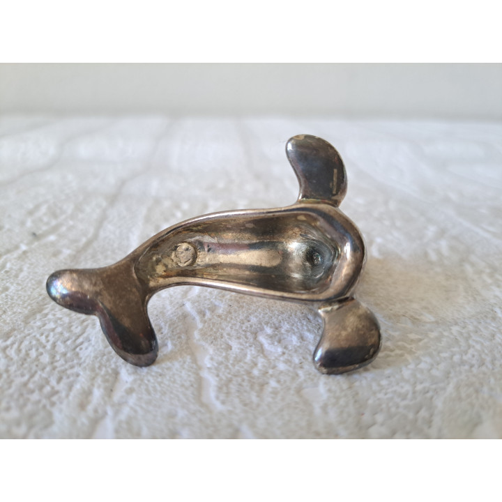 Verzilverd zeehond, 5.5x4x3.5cm - dierfiguren