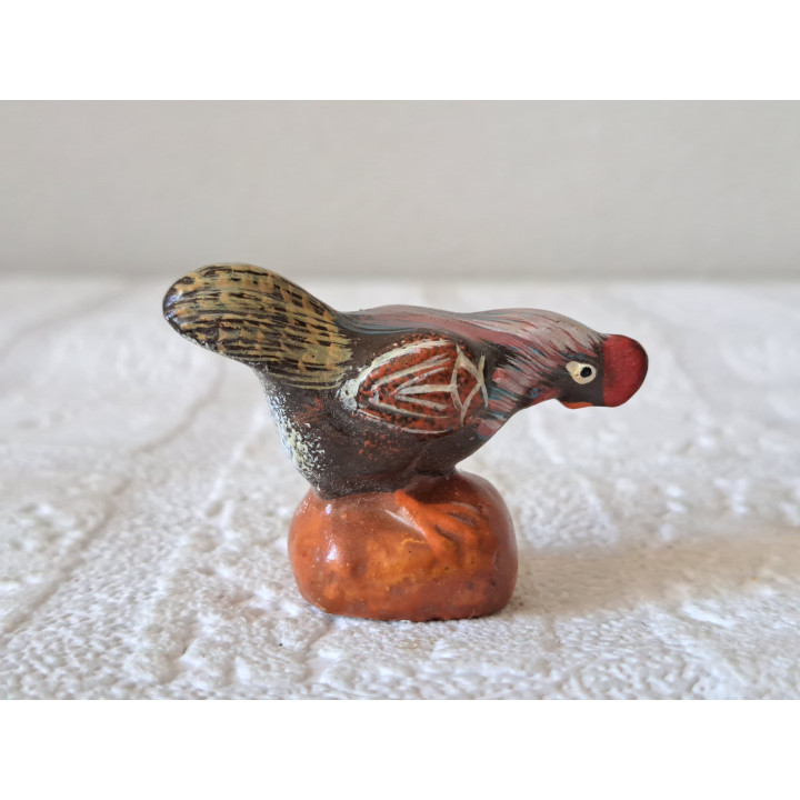 Haan van aardewerk, 5x2x3.5cm - hanen
