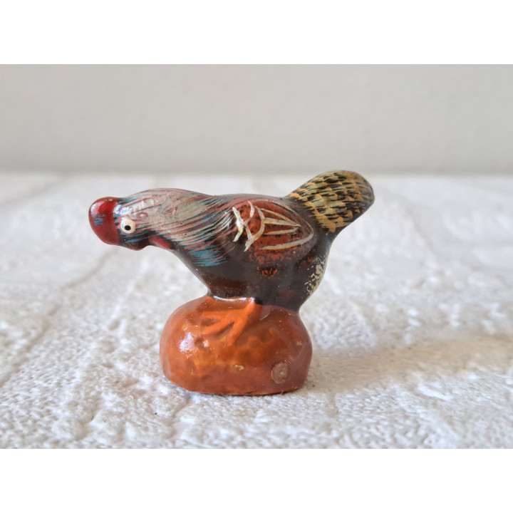 Haan van aardewerk, 5x2x3.5cm - hanen