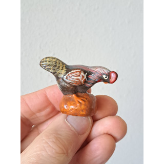Haan van aardewerk, 5x2x3.5cm