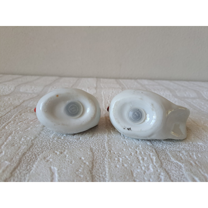 Chicken and Rooster Porcelain Salt and Pepper Shaker Set