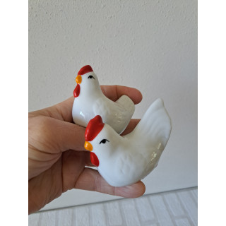 Kip en Haan peper en zoutstel, porselein 9x4.5x6.5cm