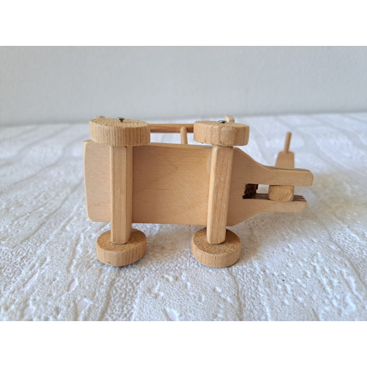 Houten ladderwagen-bolderkar, 11x6x11cm - karren