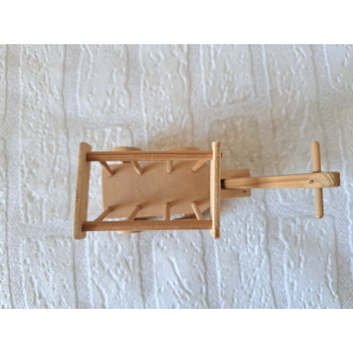 Houten ladderwagen-bolderkar, 11x6x11cm - karren