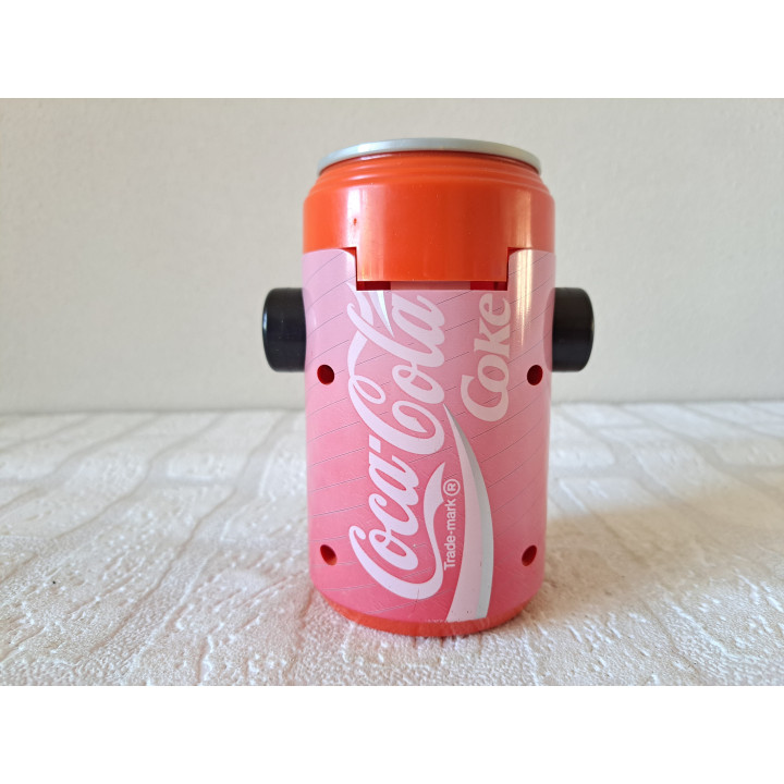 Coca Cola blikje spaarpot, 1992, kunststof 10x12.5x13.5cm - coca cola