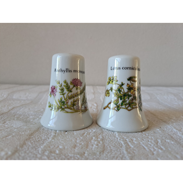 Lotus en Anthyllis peper en zoutstel, porselein D7xH7cm - peper en zoutstellen