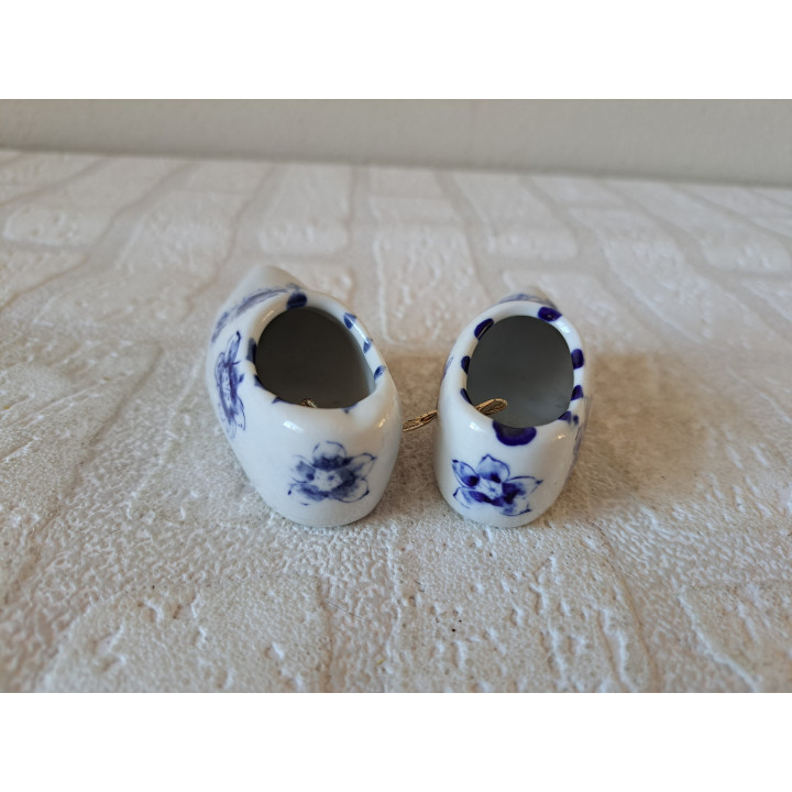 Delftse blauw klompen van porselein, 8x3.5x3.5cm (2) -  klompen