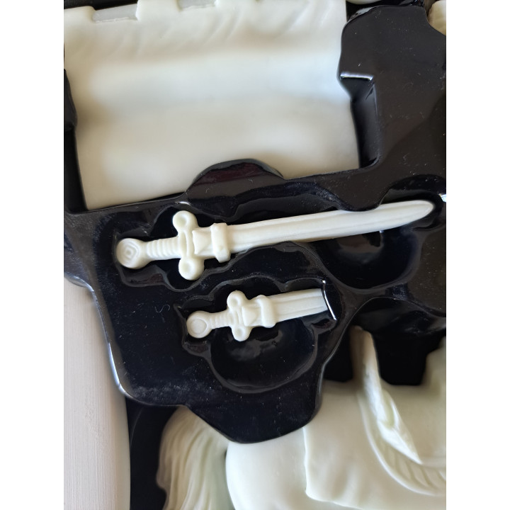 Beschilder je eigen ridder en paard, aardewerk 24.5x22x5.5cm - hobby