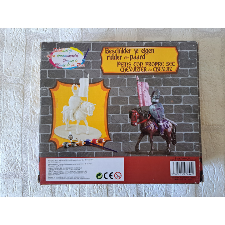 Beschilder je eigen ridder en paard, aardewerk 24.5x22x5.5cm - hobby