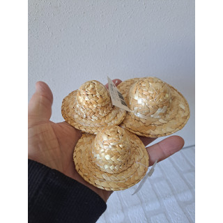 3 stuks poppenhoedjes, riet (2)