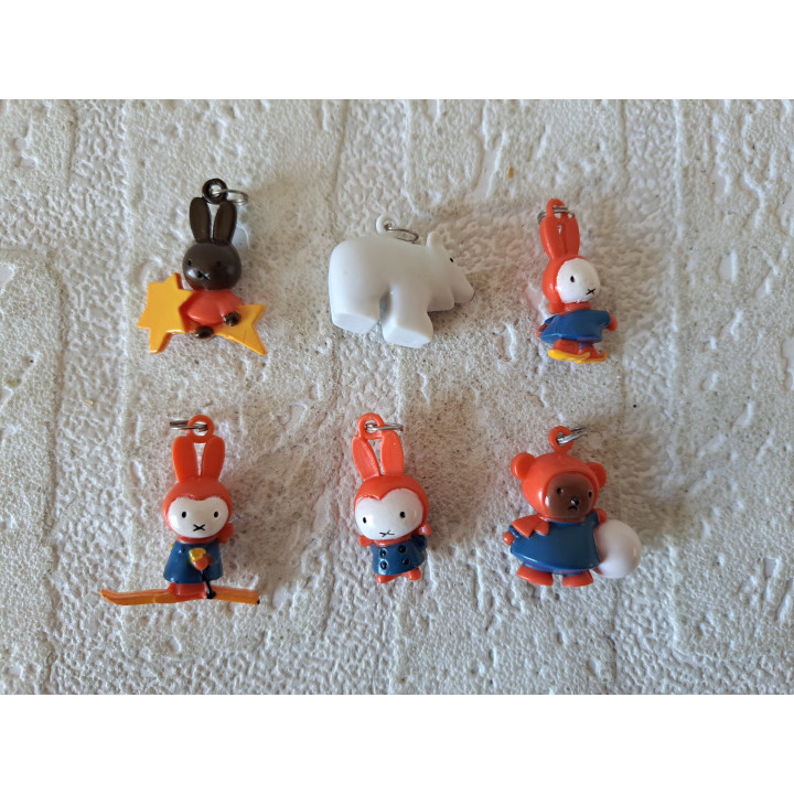 6 stuks sleutelhangers Nijntje poppetjes Mercis 2.5x1.5x3cm - nijntje