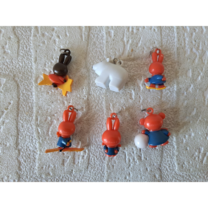 6 stuks sleutelhangers Nijntje poppetjes Mercis 2.5x1.5x3cm - nijntje