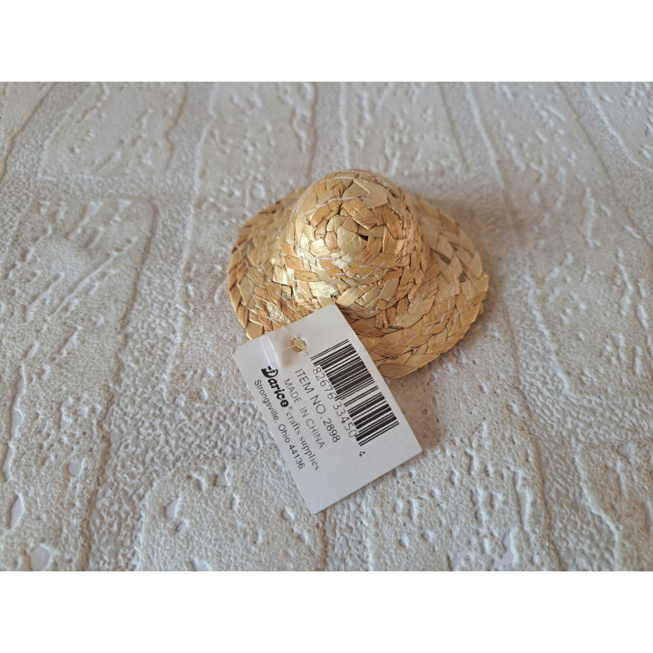 Poppenhoed, riet, 3.5cm binnenmaat, 7.5cm buitenmaat - hobby