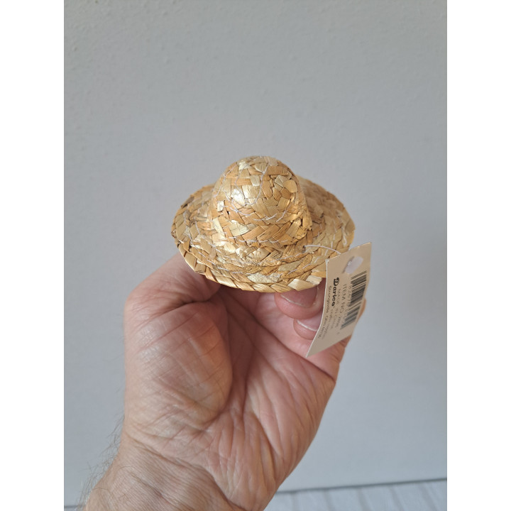 Poppenhoed, riet, 3.5cm binnenmaat, 7.5cm buitenmaat