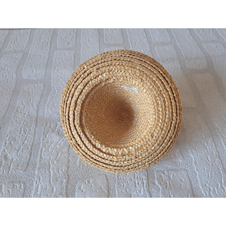 Poppenhoed, riet, 7.5cm binnenmaat, 16cm buitenmaat - hobby