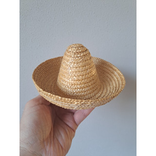 Poppenhoed, riet, 7.5cm binnenmaat, 16cm buitenmaat