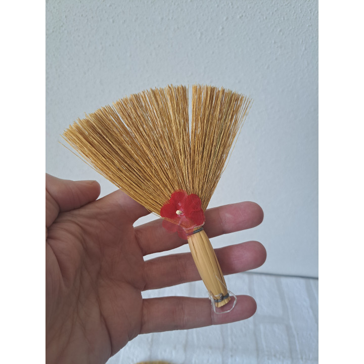 Mini Bezems van Riet Set van 3 | Seizoensdecoratie