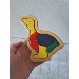 Houten puzzel eend met 5 stukken 16x10x1,5cm