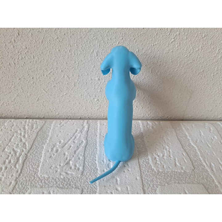 Lichtblauw 3d print Teckel hond, PLA 10x3.5x10cm - dierfiguren