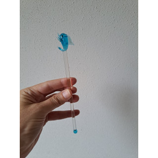 Set van 6 thee-koffie lepeltje-roerstaafje van glas met zeedieren/waterdieren 3x1.5x20.5cm - dierfiguren