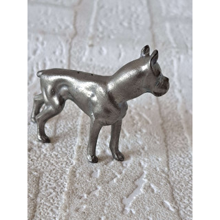 Small Pewter Boxer Dog Figurine | Vintage Collectible