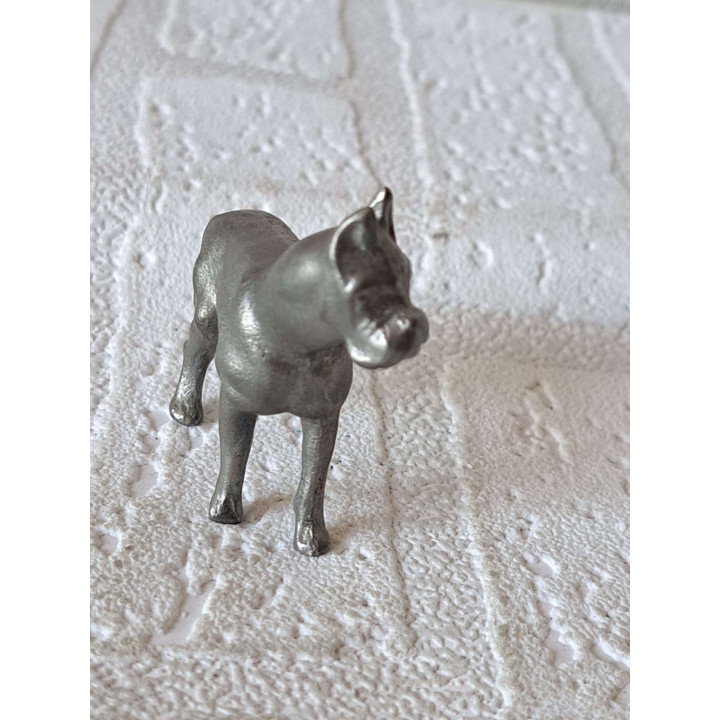 Small Pewter Boxer Dog Figure | Vintage Copy Number 2