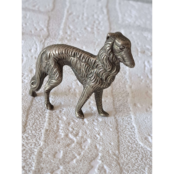 Sleek Greyhound Dog Figurine | Vintage Metal Style