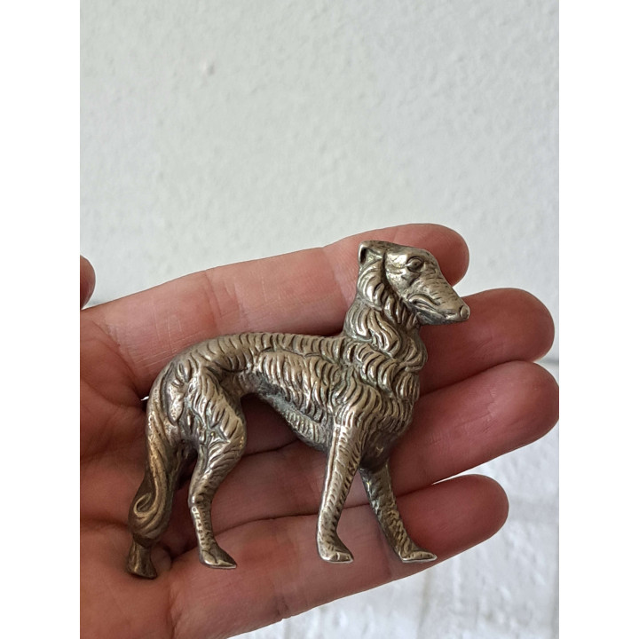 Sleek Greyhound Dog Figurine | Vintage Metal Style