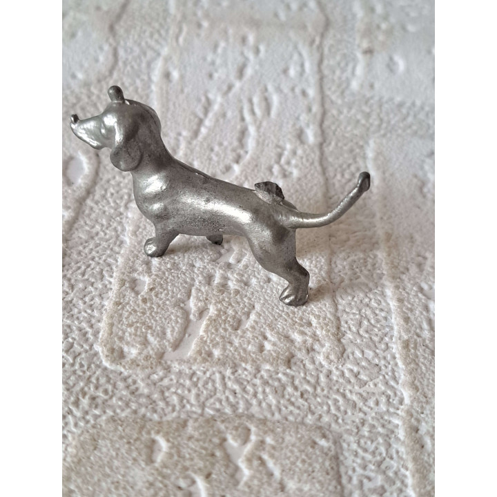 Tin Dachshund Figurine Unfinished 6cm