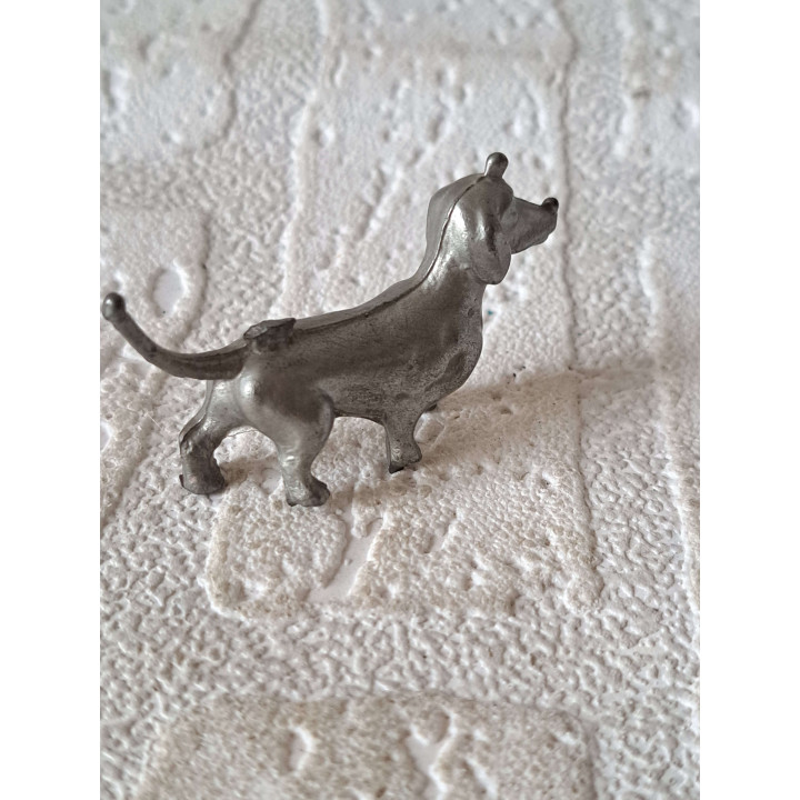 Teckel Tin Beeldje Onafgewerkt 6cm