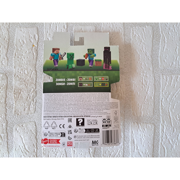Minecraft Zombie Figure | Official Game Toy By Mattel