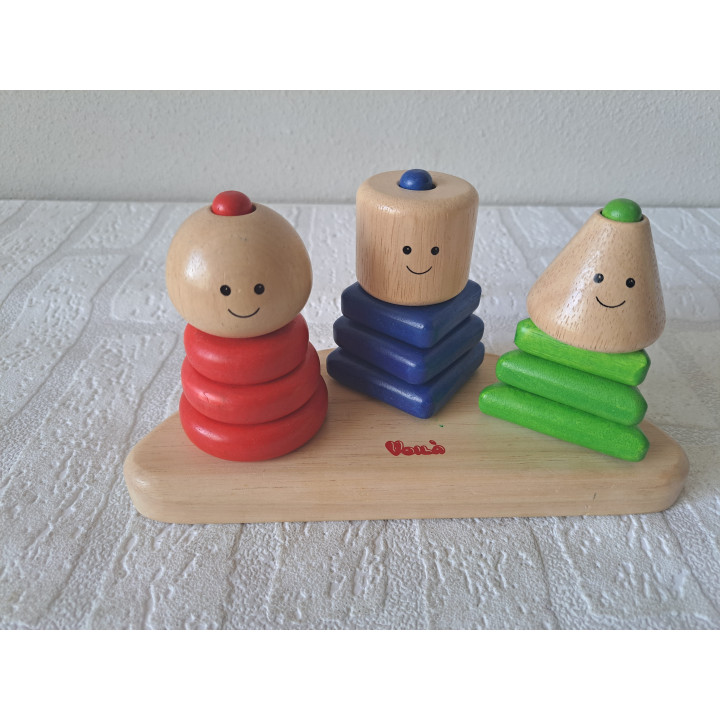 Geo Trio Wooden Building Blocks | Stacking Toy Voile