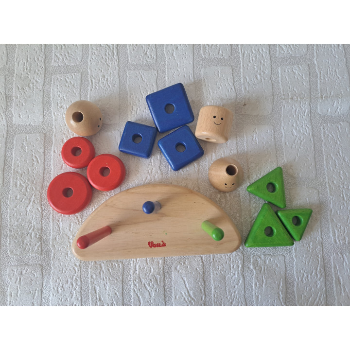 Geo Trio Wooden Building Blocks | Stacking Toy Voile