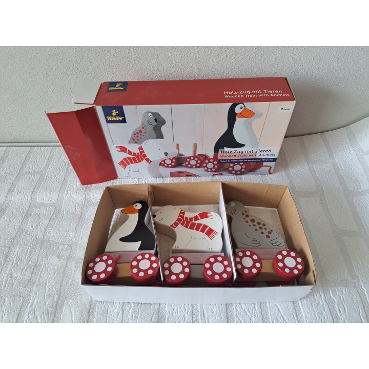 Houten Trein Met Dieren Van Tchibo | Kinderspeelgoed