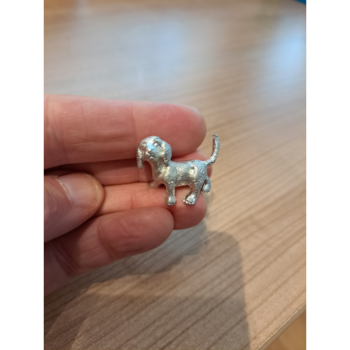 Stand Beagle puppy hond, tin 3x2x1cm