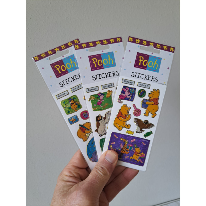 Set van 3 stuks Winnie de Poeh stickers, Disney B6.5xH18cm