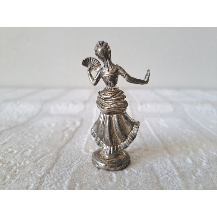 Victorian Lady Holding Fan | Elegant Metal Figurine
