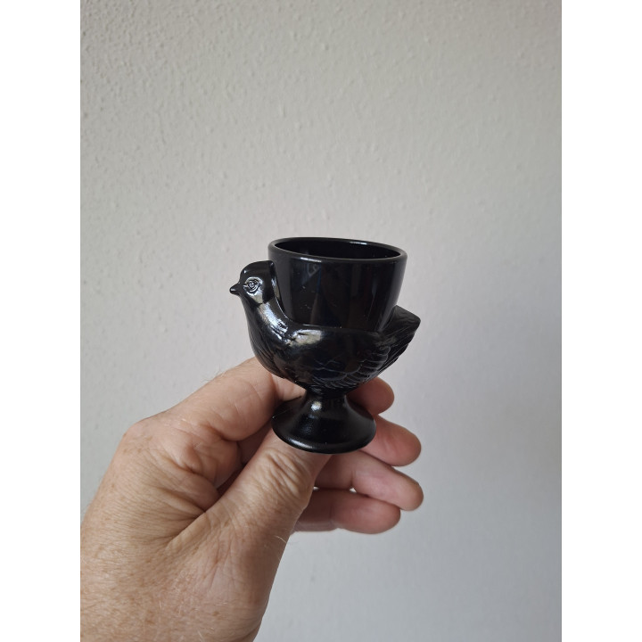 Luminarc Chicken Egg Cups Black and White Glass D5x7cm