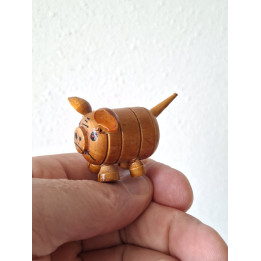 Varken Houten Figuur Handgemaakt 5x3,5x4cm