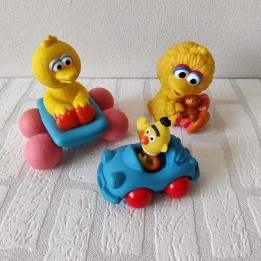 Sesamstraat Rubber Speelgoedset met Bert, Pino en Grote Gele Vogel